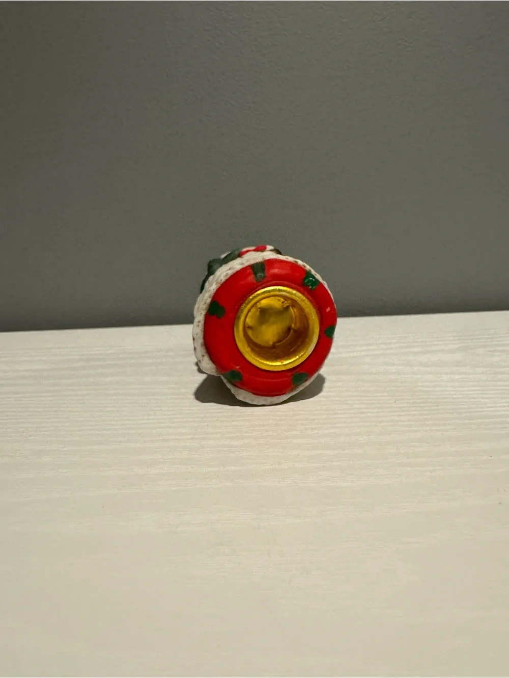 Hand-Painted Santa Candle Holder - Red and White Holiday Decor